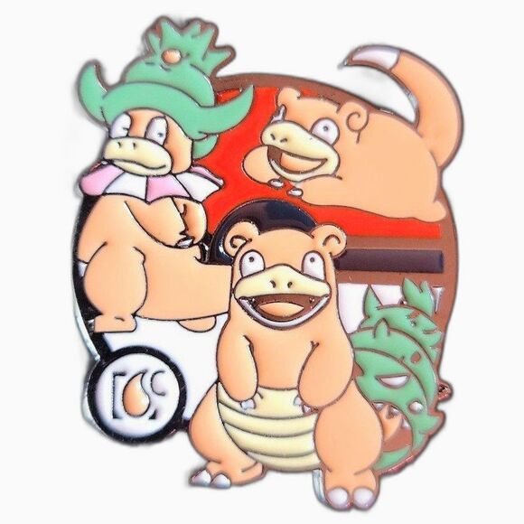 1 Large Pokemon Slowpoke slowbrow slowking evolution Pokémon enamel Pin - Picture 1 of 2